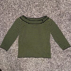 Nine & Company 3/4 sleeve green and navy shirt